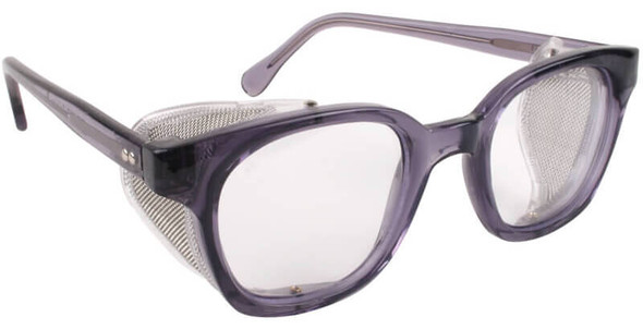 Bouton Traditional Safety Glasses Smoke Frame Wire Mesh Sideshields Clear Anti-Fog Lens 249-5907-400