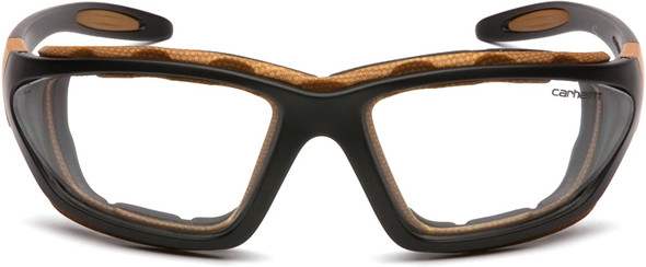 Carhartt Carthage Safety Glasses/Goggles Black Frame Clear Anti-Fog Lens CHB410DTP Front