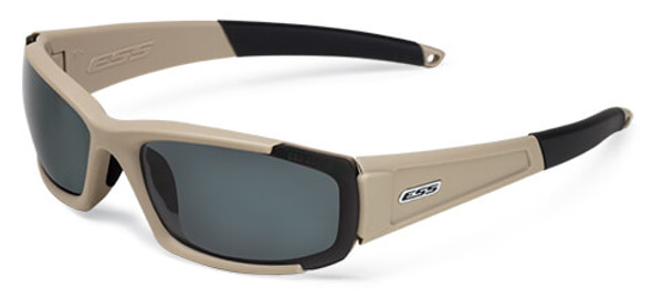 ESS CDI Ballistic Sunglasses with Terrain Tan Frame and Clear and Smoke Lenses