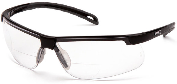 Pyramex Ever-Lite Reader Safety Glasses with Black Frame and Clear H2MAX Anti-Fog Lens