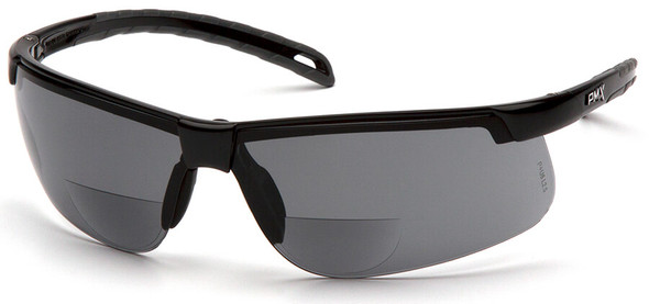 Pyramex Ever-Lite Reader Safety Glasses with Black Frame and Gray H2MAX Anti-Fog Lens