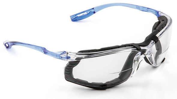3M Virtua CCS Bifocal Safety Glasses with Blue Temples Foam Gasket and Clear Anti-Fog Lens