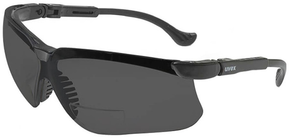 Uvex Genesis Bifocal Safety Glasses with Black Frame and Gray Ultra-Dura Lens