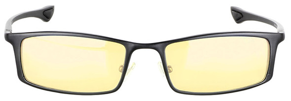 Gunnar Phenom Computer Reading Glasses with Onyx Frame and Amber Lens - Front
