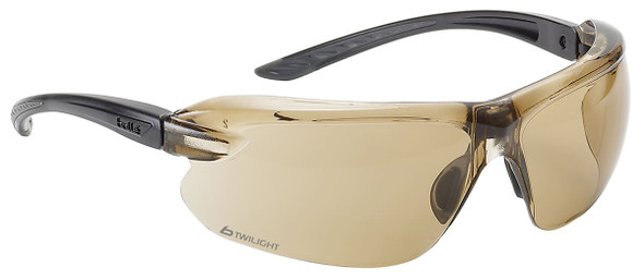 Bolle IRI-s Safety Glasses with Black Temples and Twilight Anti-Fog Lens