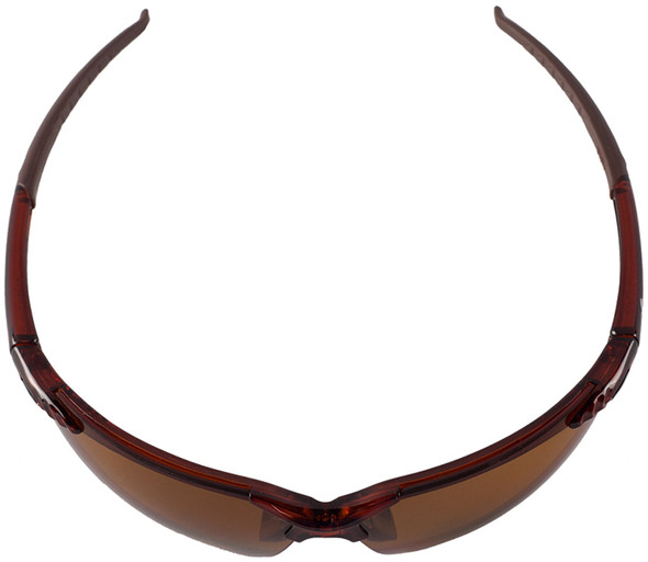 Bullhead Mojarra Safety Glasses with Crystal Brown Frame and Polarized Precision Brown Lens - Top