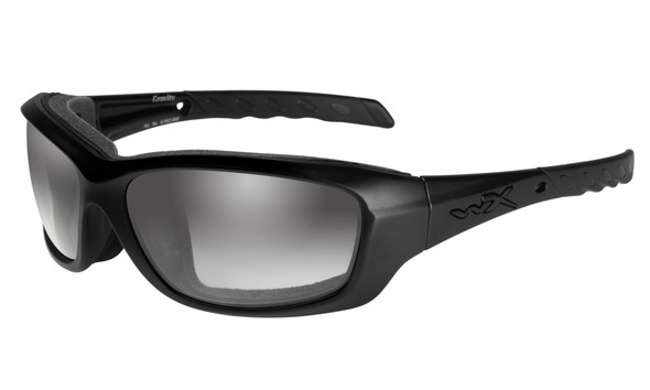 Wiley X Gravity Safety Sunglasses with Gloss Black Frame and Light Adjusting Smoke Grey Lens CCGRA05