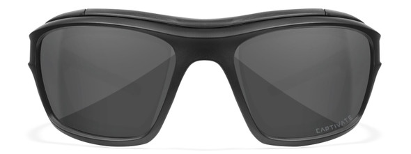 Wiley X Ozone Safety Glasses with Black Foam-Padded Frame and Captivate Polarized Grey Lens CCOZN08 - Front View