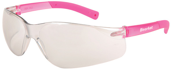 Crews Bearkat Small Safety Glasses with Pink Temples and Indoor/Outdoor Lenses BK229