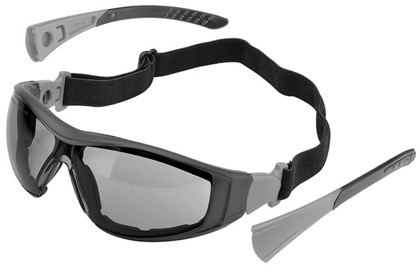 Elvex Go-Specs II Safety Glasses/Goggles with Black Frame, Foam Seal and Gray Anti-Fog Lens