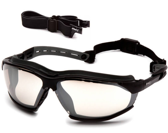 Pyramex Isotope Convertible Safety Glasses/Goggles with Black Frame and Indoor/Outdoor Anti-Fog Lens