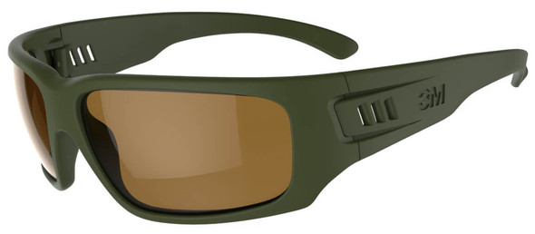 3M Maxim Elite 1000 Safety Glasses with Green Frame and and Brown Polarized Anti-Fog Lens MXE1014SGAF-GRN