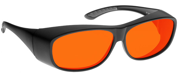 NoIR BluGard OTG Deluxe Nighttime Eyewear with Black Over-Prescription Large Frame and Orange Lens