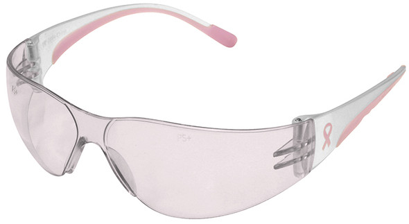 Bouton Eva Petite Women's Safety Glasses with Pink Temple Trim and Pink #1 Lens