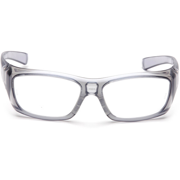 Pyramex SG7910DRX Emerge Safety Glasses Gray Frame Clear Lens Front View