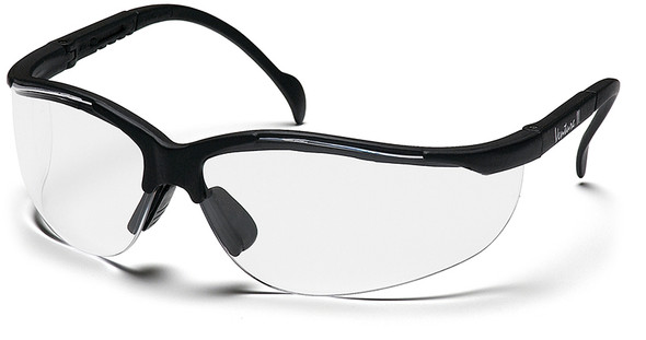 Pyramex Venture 2 Safety Glasses Black Frame Clear Anti-Fog Lens SB1810ST