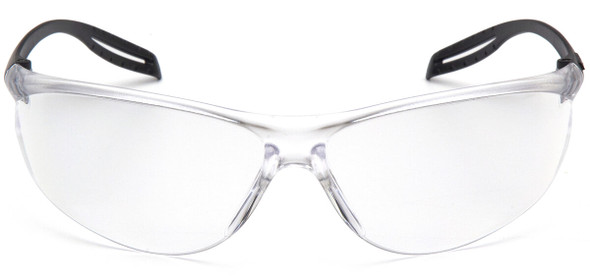 Pyramex Neshoba Safety Glasses with Black Temple and Clear Anti-Fog Lens S9710ST - Front View