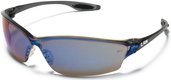 Crews Law 2 Safety Glasses with Blue Mirror Lens