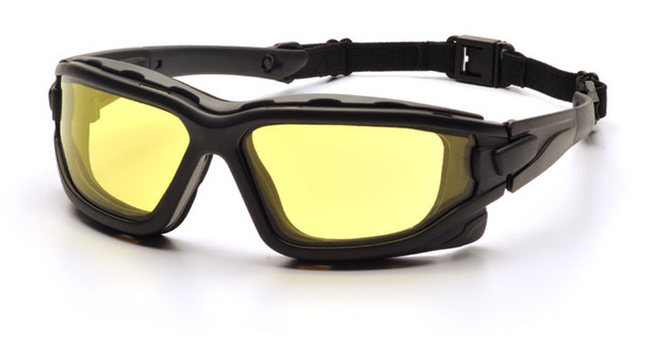 Pyramex I-Force Safety Goggle/Glasses with Black Frame and Amber Anti-Fog Lenses 