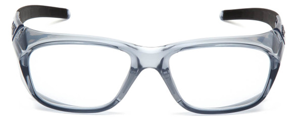 Pyramex Emerge Plus Safety Glasses with Translucent Gray Frame and Clear Full Reader Lens - Front View