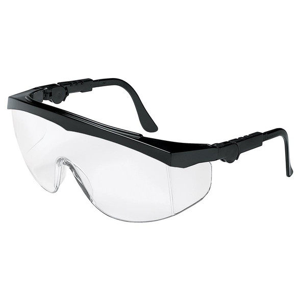 Crews TK110 Tomahawk Safety Glasses With Black Frame and Clear Lens