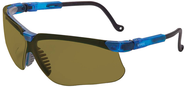 Uvex Genesis Safety Glasses with Vapor Blue Frame and Espresso Lens S3241
