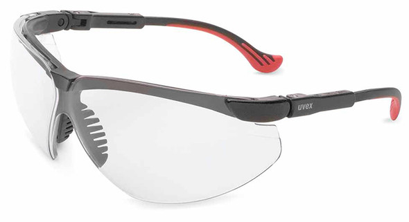 Uvex Genesis XC Safety Glasses Black Frame Clear Ultra Dura Lens S3300