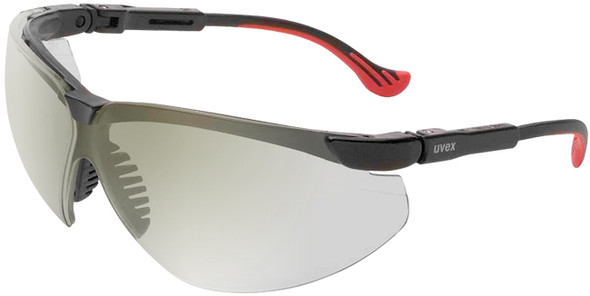 Uvex Genesis XC Safety Glasses Black Frame Reflect 50 Lens S3302