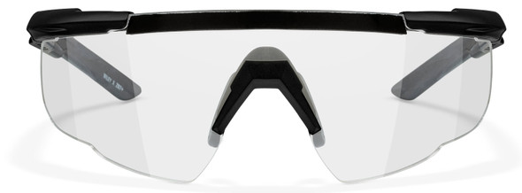 Wiley X Saber Advanced Ballistic Safety Glasses with Matte Black Frame and Clear Lenses 303 - Front View