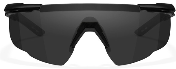 Wiley X Saber Advanced Ballistic Safety Glasses with Matte Black Frame and Smoke Grey Lenses 302 - Front View