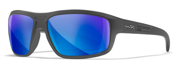 Wiley X Contend Safety Sunglasses with Matte Graphite Frame and Captivate Polarized Blue Mirror Lens ACCNT09