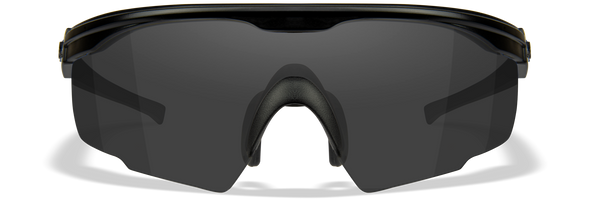 Wiley X PT-1S Sunglasses with Black Frame and Smoke Lens Front View
